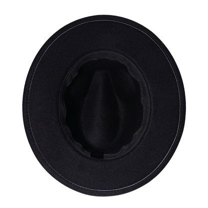 Chapeau Fedora Trilby Panama classique à larges bords avec ceinture - Boniskiss Taille ML