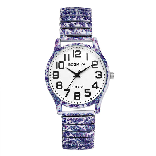 Boniskiss "Dream" Women's Boho Printed Elastic Band Wrist Watch