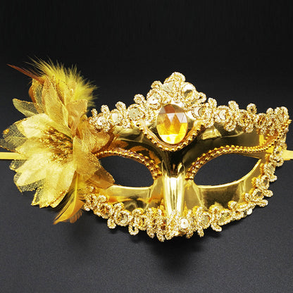 Boniskiss 2PCs Couple Venetian Lily Mask - for Ball Mardi Gras Masquerade Wedding Party Prom