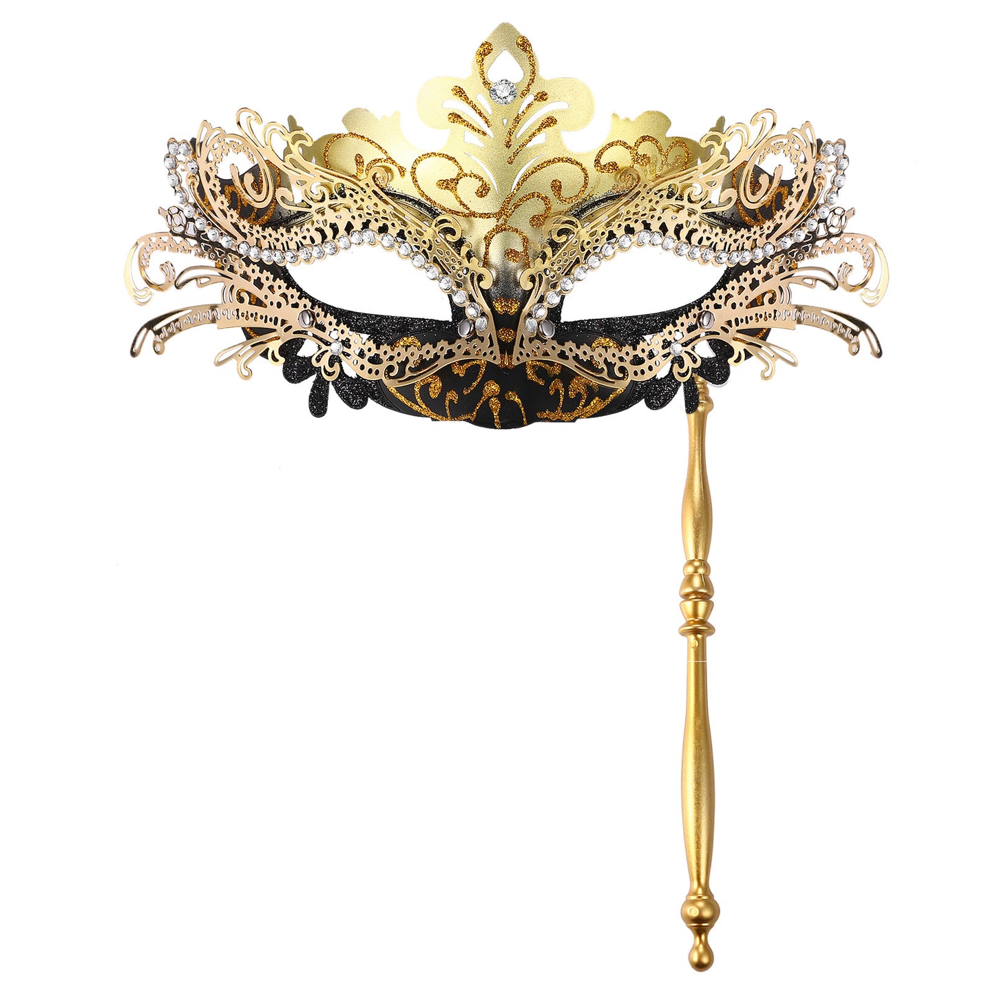 Boniskiss Women's Gorgeous Mask With Holding Stick - Venetian Masquerade Mask Mardi Gras Costumes