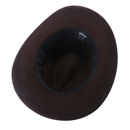 Chapeau Fedora classique de style western, en feutre, avec ceinture, idéal pour les activités de plein air et les cowboys - Boniskiss
