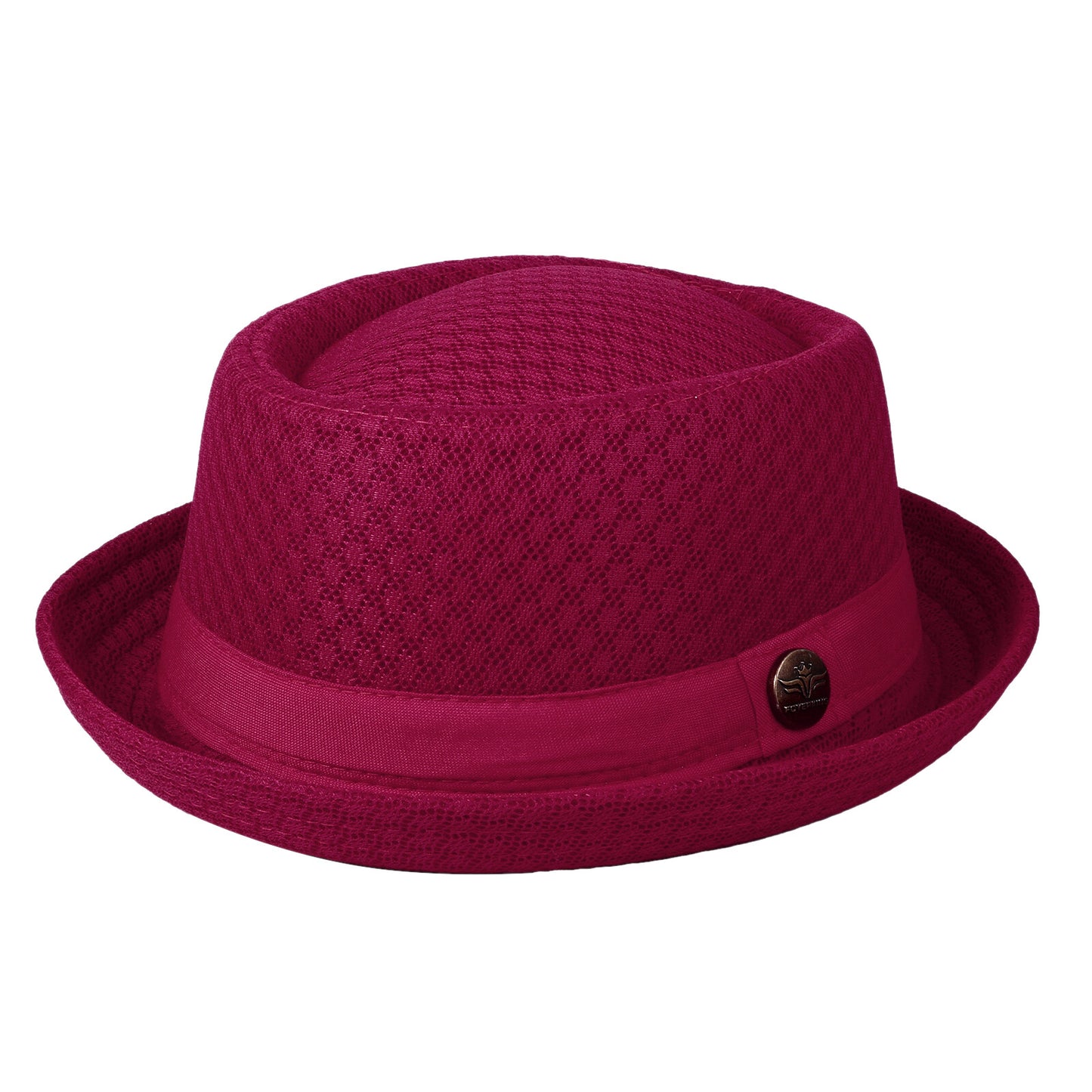 Red Soft Mesh Pork Pie Fedora Hat | Size M-L- Boniskiss