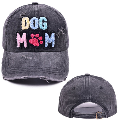 Casquette de baseball en denim délavé brodé, mélange de coton et coton, pour les amoureux des chiens - Boniskiss