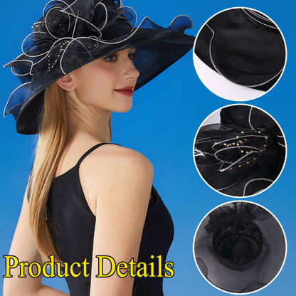 Chapeau bibi Derby à larges bords pour femme - Boniskiss