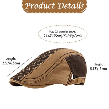 Casual British Style Hat Adjustable Beret Taxi Driving Cap - Boniskiss