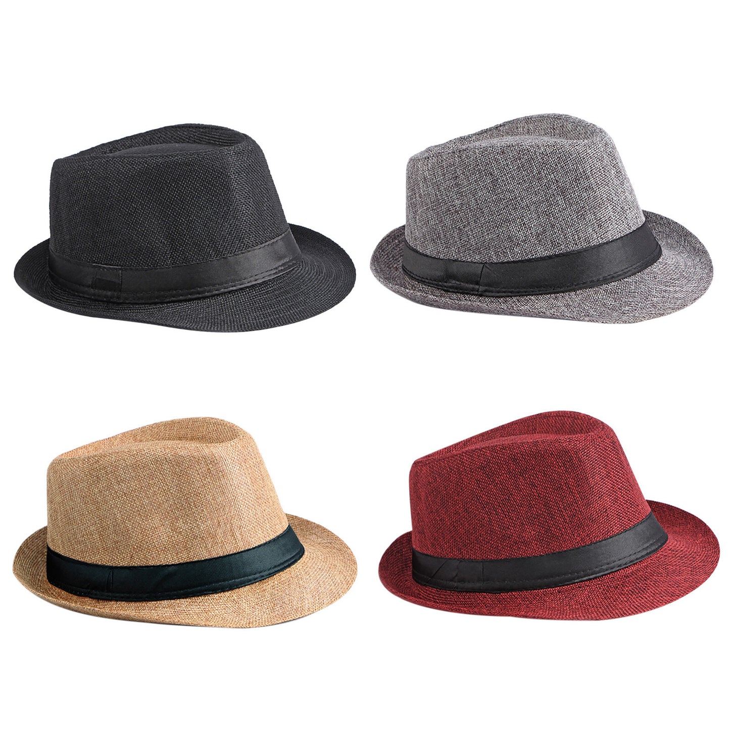 Short Brim Fedora Linen Panama Sun Hat - Boniskiss