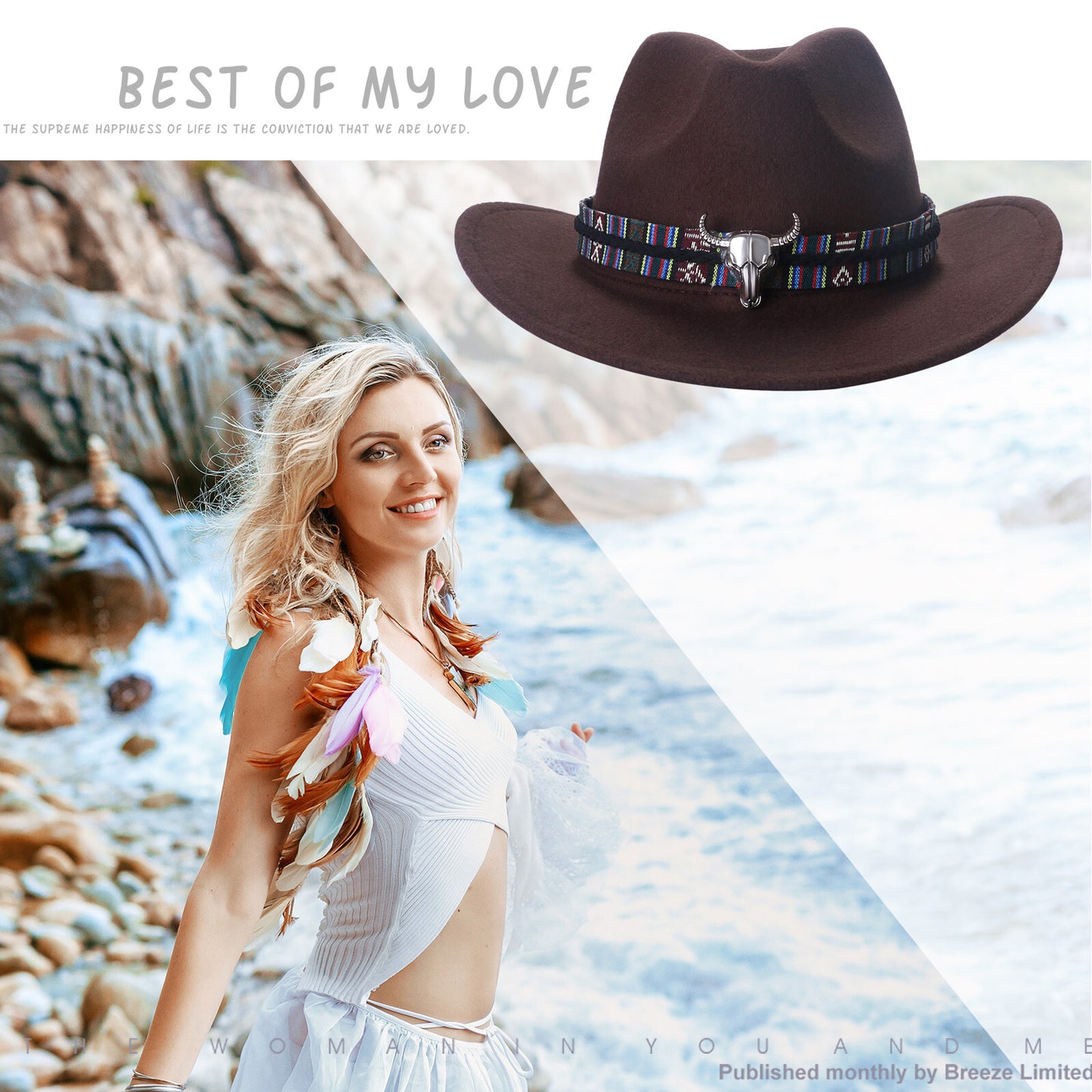 Chapeau Fedora classique de style western, en feutre, avec ceinture, idéal pour les activités de plein air et les cowboys - Boniskiss