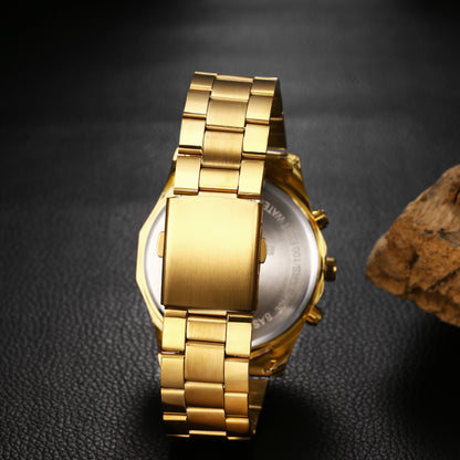 Montre squelette étanche pour homme en acier inoxydable, montre-bracelet à quartz de luxe - Boniskiss