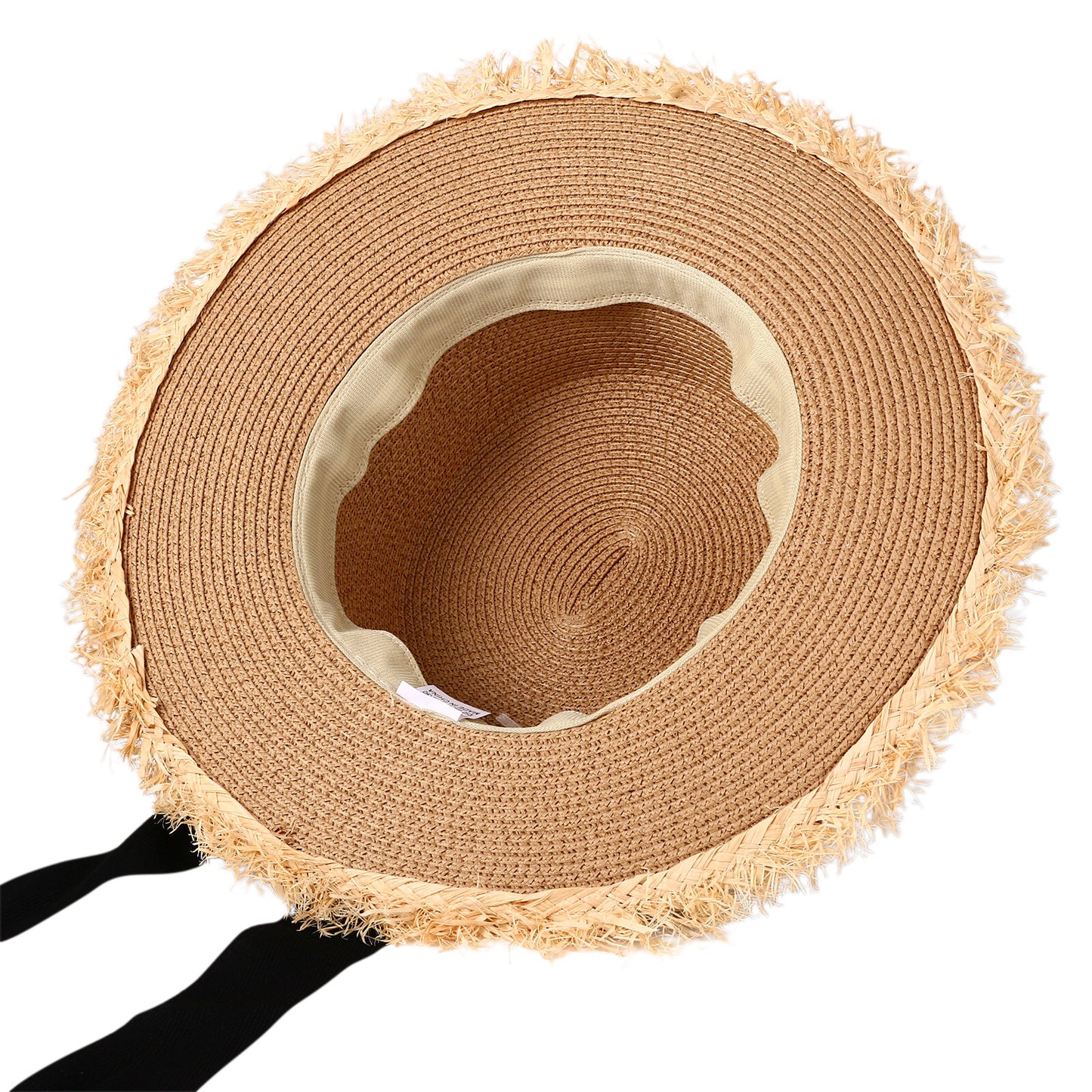 Panama Straw Hat with Bow Knot Ribbon - Boniskiss