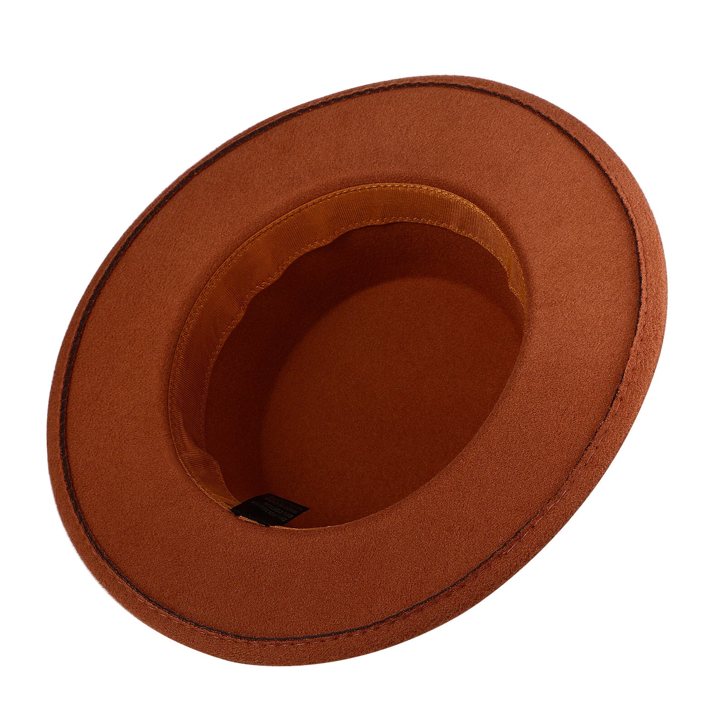 Flat Top Fedora Hat with Detachable Belt - Boniskiss