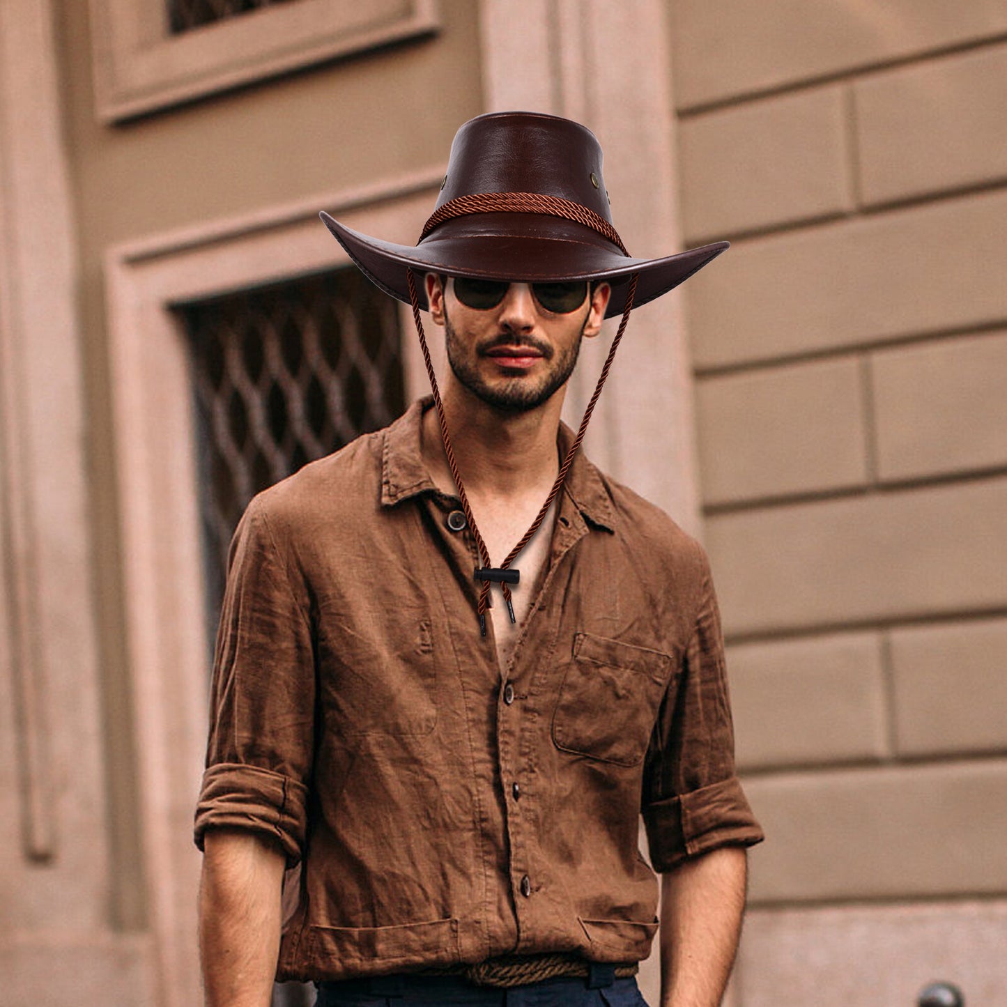 Chapeau de cowboy à larges bords bouclés, style western australien - Boniskiss