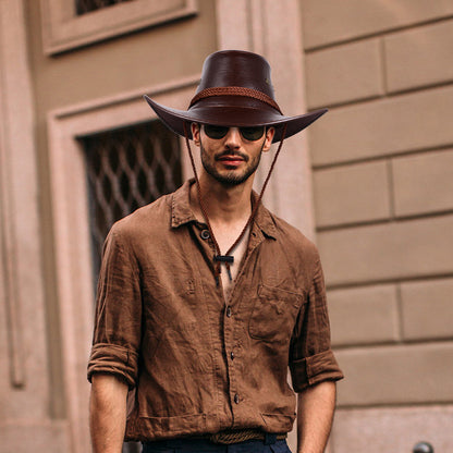 Chapeau de cowboy à larges bords bouclés, style western australien - Boniskiss