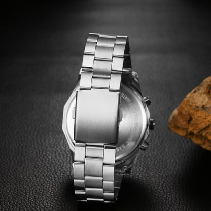 Montre squelette étanche pour homme en acier inoxydable, montre-bracelet à quartz de luxe - Boniskiss