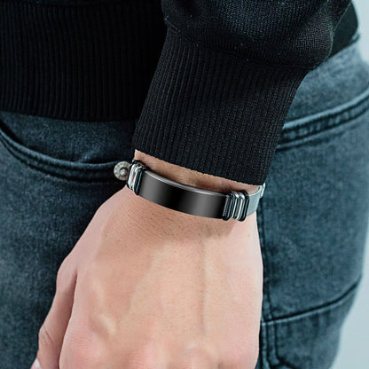 Custom Engraved Adjustable Stainless Steel Mesh Bracelet - Boniskiss