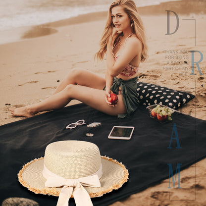 Panama Straw Hat with Bow Knot Ribbon - Boniskiss