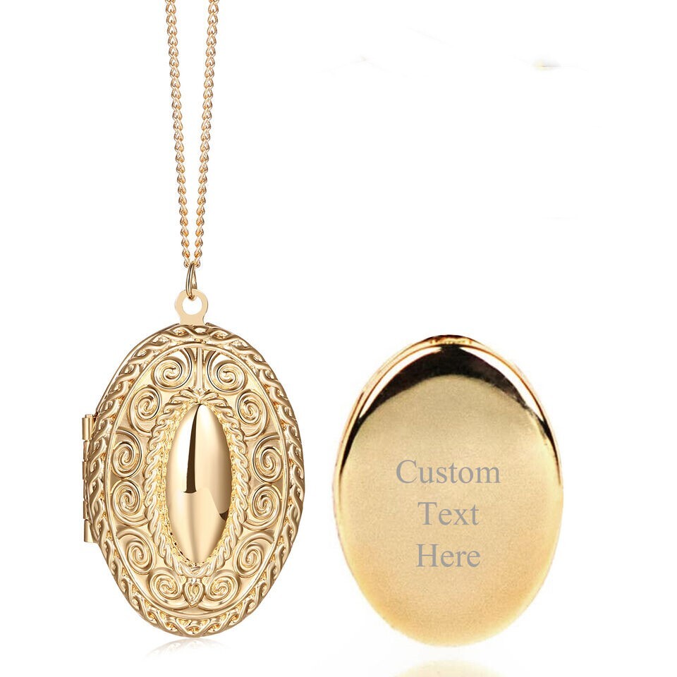 Customized Necklace Personalized Engraved Locket Pendant - Boniskiss