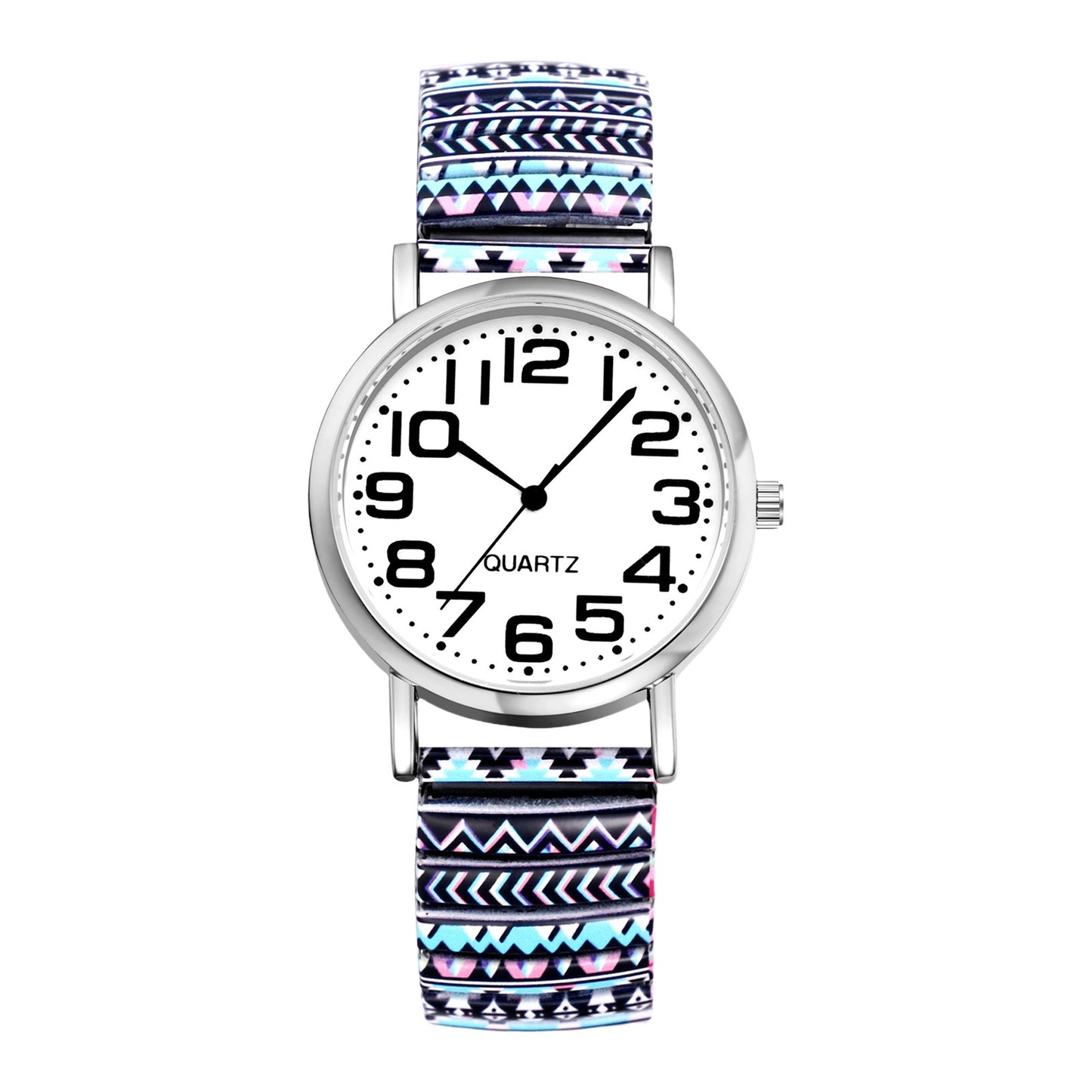 Boniskiss "Delta" Women's Boho Printed Elastic Band Wrist Watch