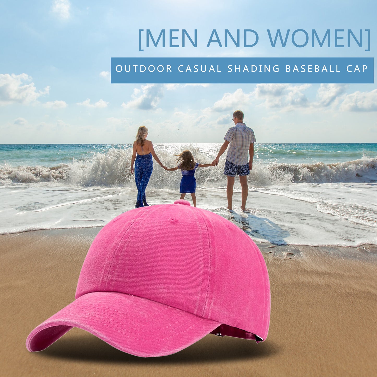 Casquette de baseball vintage en denim délavé, chapeau de soleil pour le golf - Boniskiss