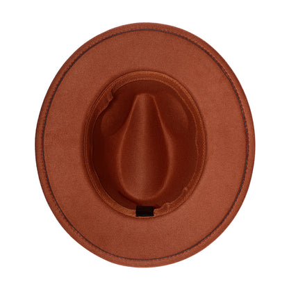 Chapeau Fedora Trilby Panama classique à larges bords avec ceinture - Boniskiss Taille ML