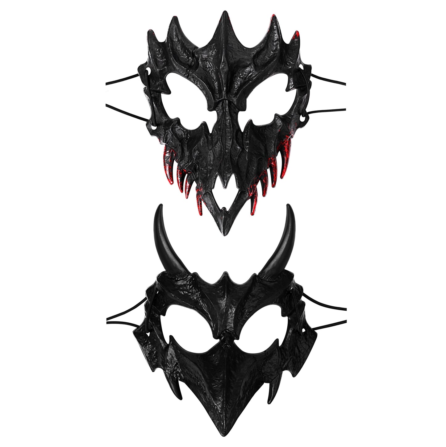 Boniskiss Dark Dragon & Yaksha Mask - Ghost Devil Mask for Halloween Carnival Venetian Masquerade