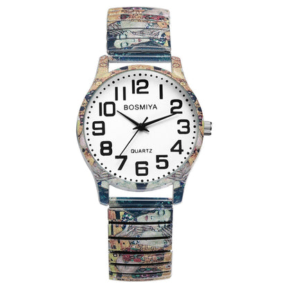 Boniskiss "The Kiss - Gustav Klimt " Women's Boho Printed Elastic Band Wrist Watch
