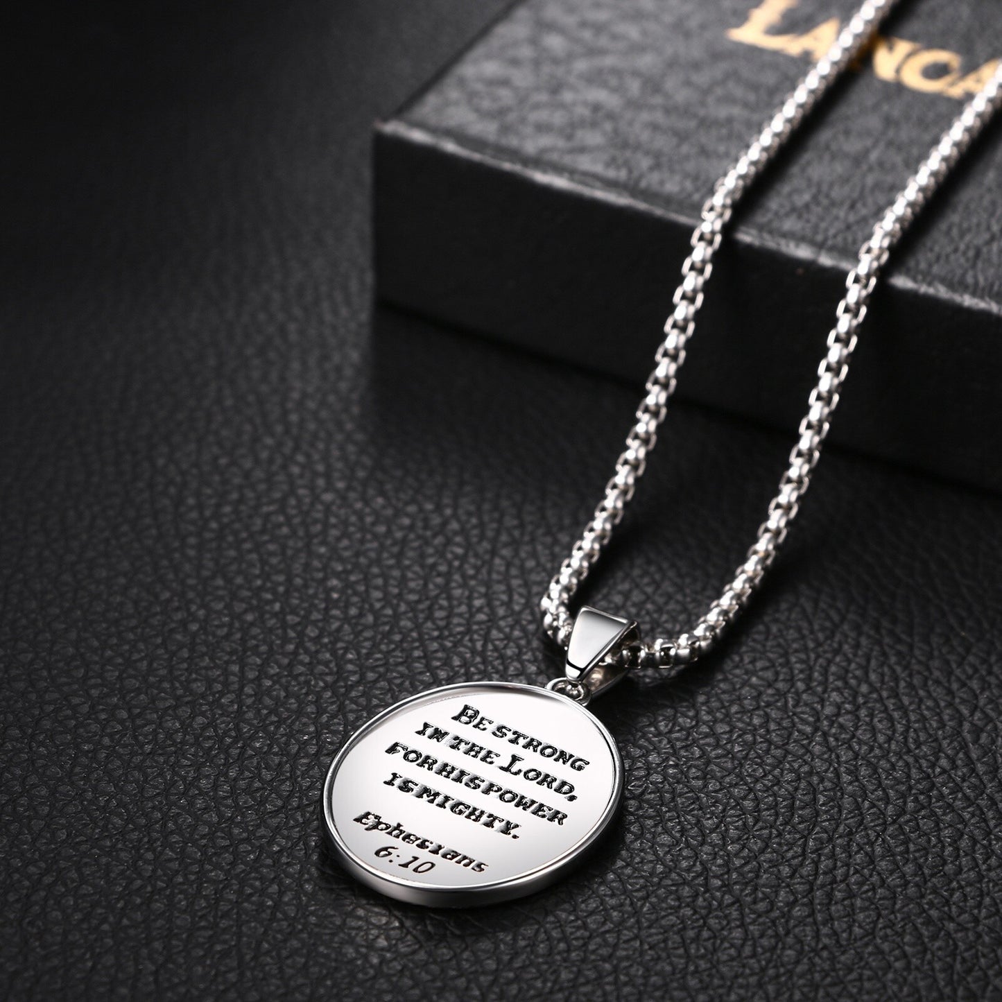 Boniskiss Christian Shield Medal Necklace - Saint Michael Angel Religious Amulet Pendant Necklace for Men