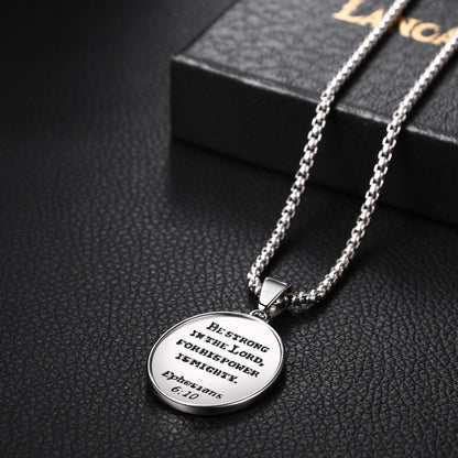 Boniskiss Christian Shield Medal Necklace - Saint Michael Angel Religious Amulet Pendant Necklace for Men