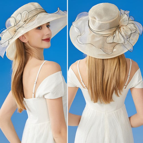 Chapeau bibi Derby à larges bords pour femme - Boniskiss