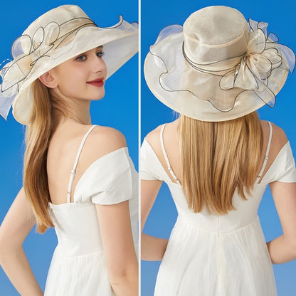 Chapeau bibi Derby à larges bords pour femme - Boniskiss