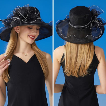 Chapeau bibi Derby à larges bords pour femme - Boniskiss