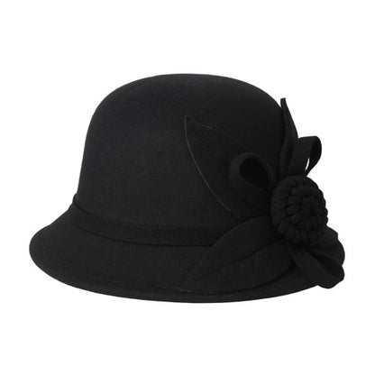 Boniskiss Vintage Elegant Flower Wide Brim Cloche Hat