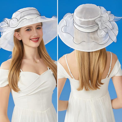 Chapeau bibi Derby à larges bords pour femme - Boniskiss