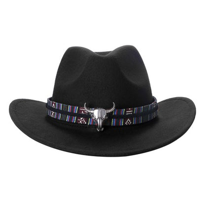 Chapeau Fedora classique de style western, en feutre, avec ceinture, idéal pour les activités de plein air et les cowboys - Boniskiss