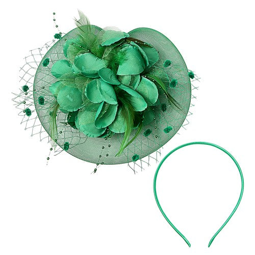 Boniskiss Vintage Tea Party Bridal Fascinator Veil Feather Headpiece Hat