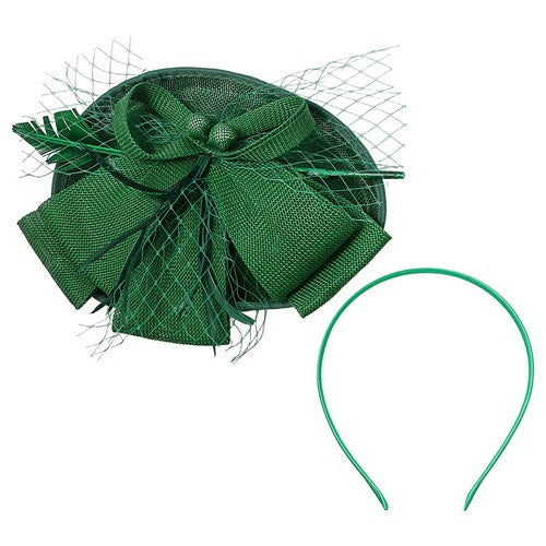 Boniskiss Elegant Veil Feather Fascinator Mini Top Hat