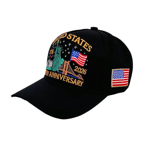 250th Anniversary of America Baseball Cap Statue of Liberty American Flag Hat | Size L-XL - Boniskiss