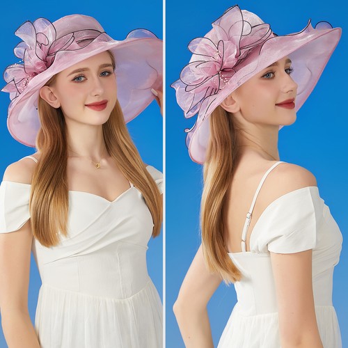 Chapeau bibi Derby à larges bords pour femme - Boniskiss