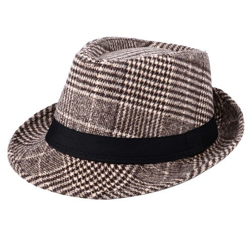 Khaki Classic Manhattan Gangster Trilby Fedora Hat | Size M-L- Boniskiss