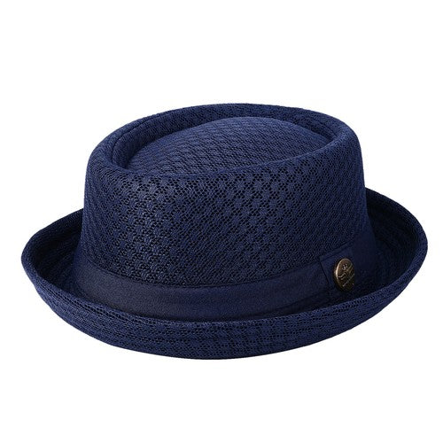 Navy Blue Soft Mesh Pork Pie Fedora Hat | Size M-L- Boniskiss