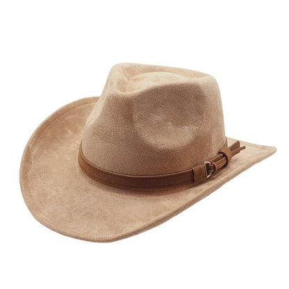 Chapeau de cowboy rétro western en laine à larges bords - Boniskiss