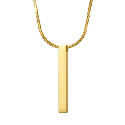 Customized Stainless Steel Bar Pendant Necklace - Boniskiss