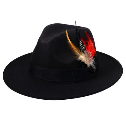 Bohemian Feather Fedora Hat - Boniskiss