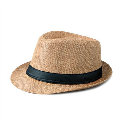 Short Brim Fedora Linen Panama Sun Hat - Boniskiss