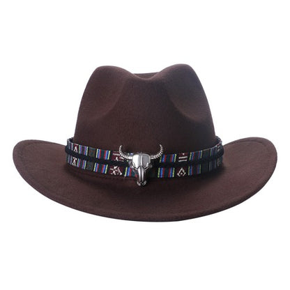 Chapeau Fedora classique de style western, en feutre, avec ceinture, idéal pour les activités de plein air et les cowboys - Boniskiss
