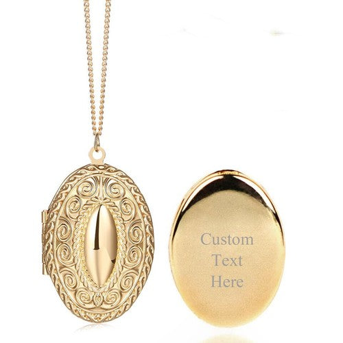 Customized Necklace Personalized Engraved Locket Pendant - Boniskiss
