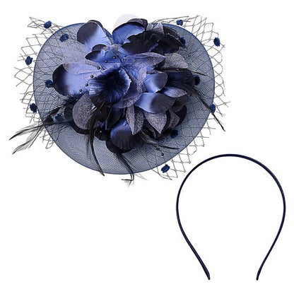 Boniskiss Vintage Tea Party Bridal Fascinator Veil Feather Headpiece Hat