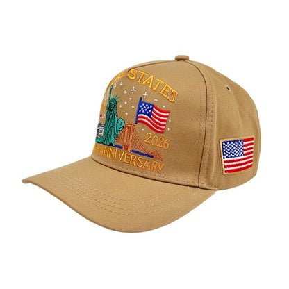 250th Anniversary of America Baseball Cap Statue of Liberty American Flag Hat | Size L-XL - Boniskiss