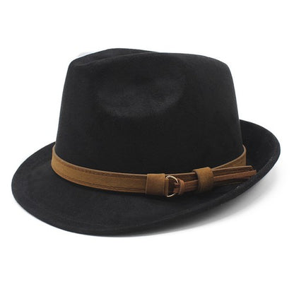 Classic Manhattan Felt Mafia Hat with Belt - Boniskiss