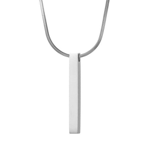 Customized Stainless Steel Bar Pendant Necklace - Boniskiss