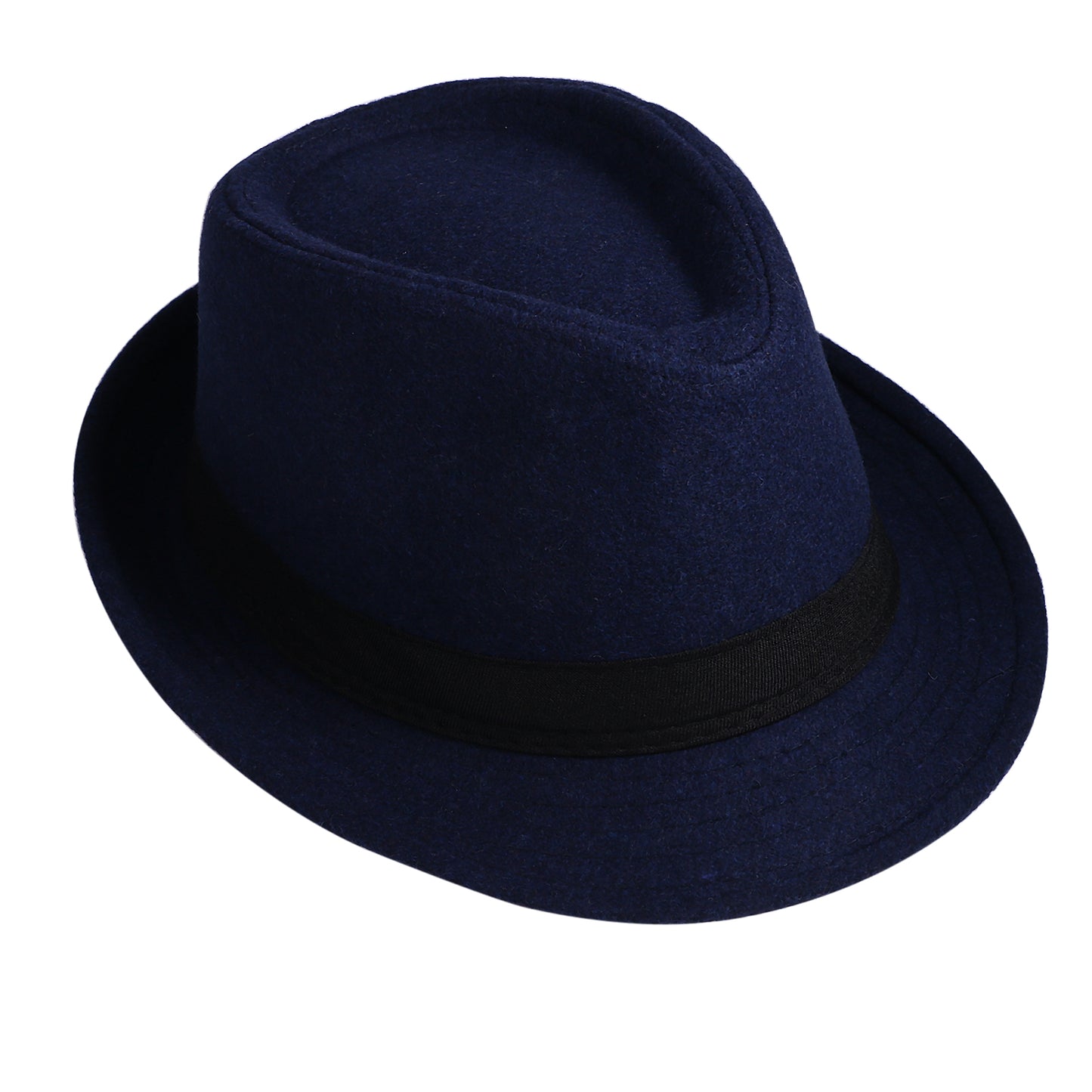 Blue Classic Derby Style Short Brim Trilby Hat | Size L - Boniskiss
